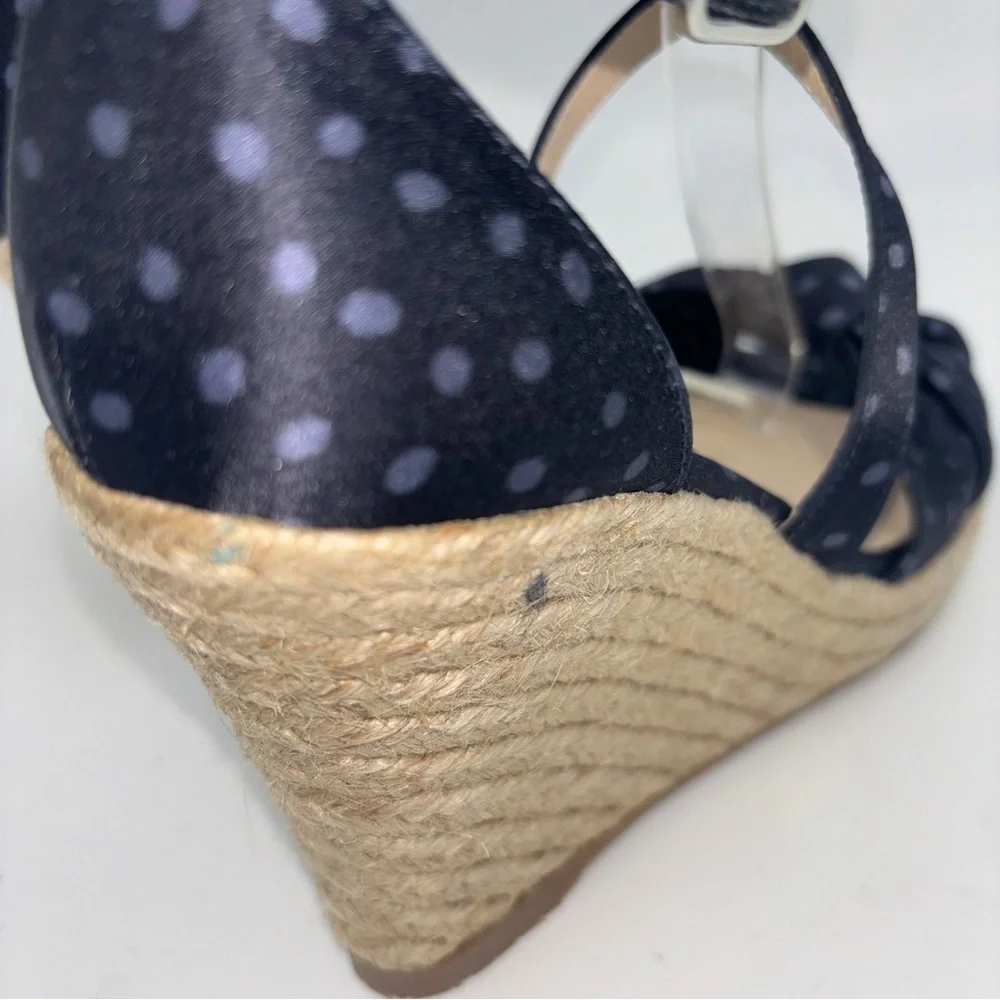New! LK Bennett polka dot espadrille platform sandals